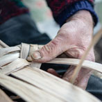 Owen Jones making an oak swill at Hatfield Living Crafts fair 2017